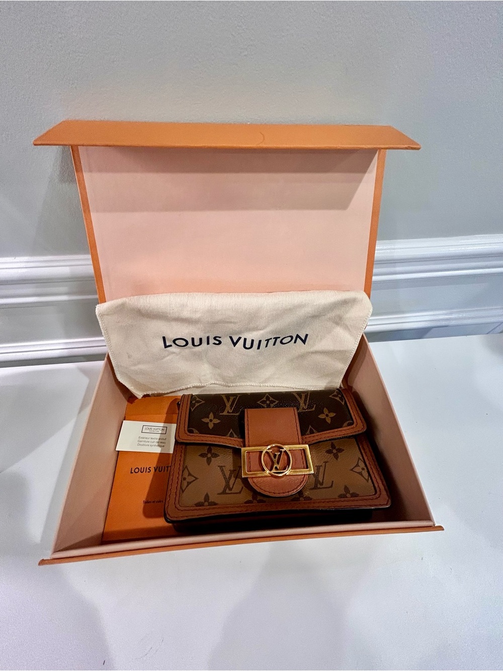 Louis Vuitton Dauphine Reverse Monogram with Gold Hardware/Chain - Picture 1 of 16